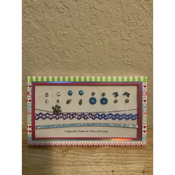 Sets of 3 Adjustable Chokers & 8 Pairs of Earrings Fashion Jewelry NEW In Box - Picture 3 of 4